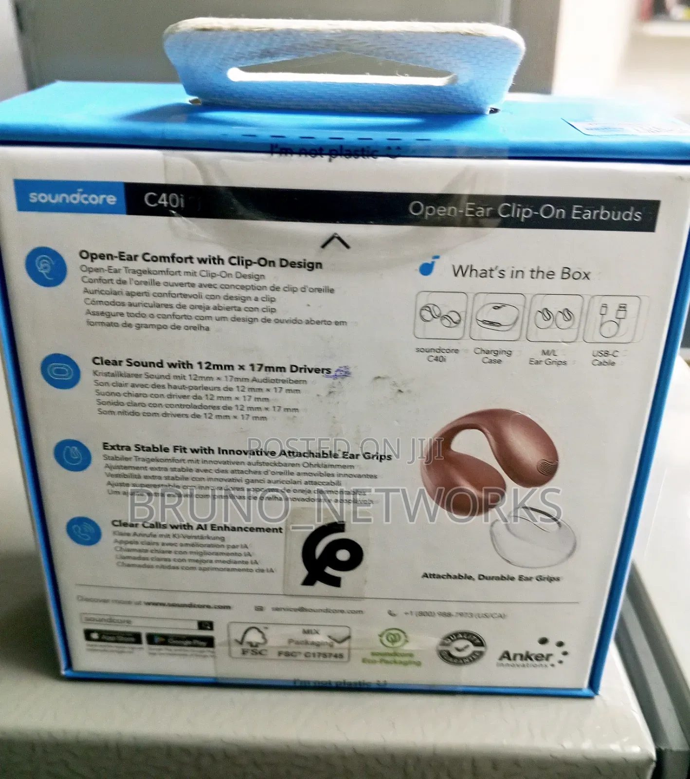 Sound Core by Anker Earbuds C 40i Open Ear Clip on Earbud
