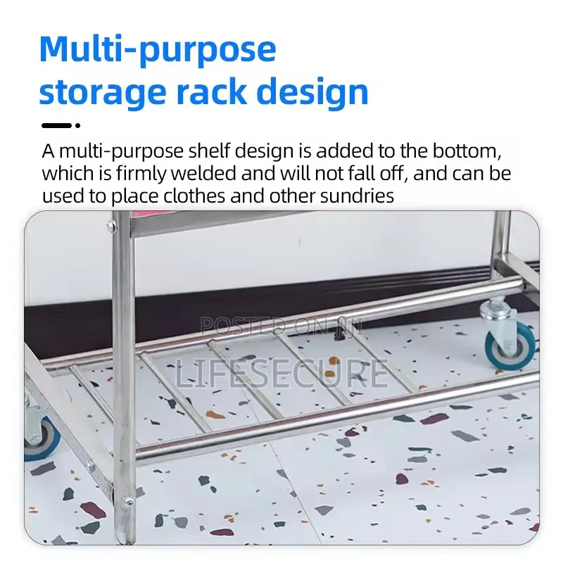 Infant Crib Stainless Steel Hospital Baby Cot With Mosquito Net Poles