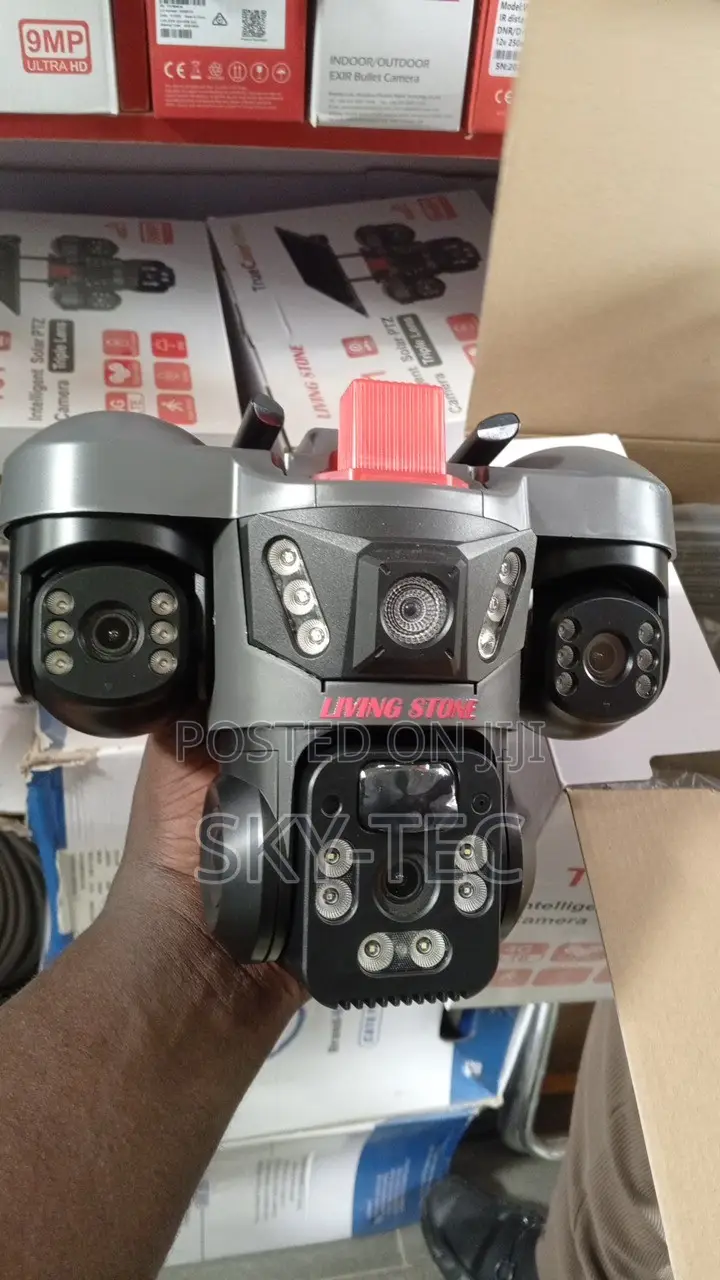 Original Living Stone Camera Tripl Lens Solar PTZ V380