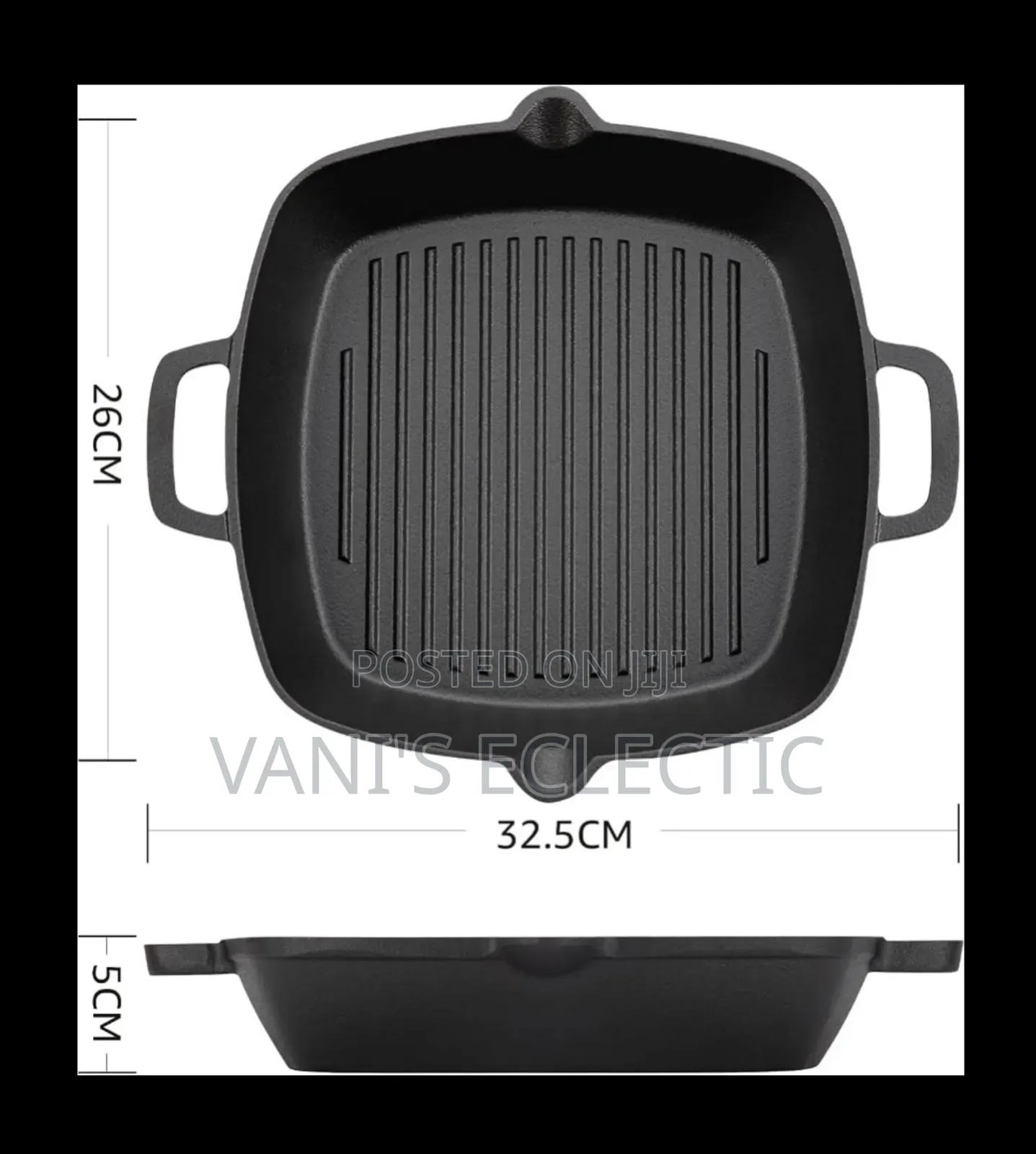 Wellmes Cast Iron Square Grill Pan