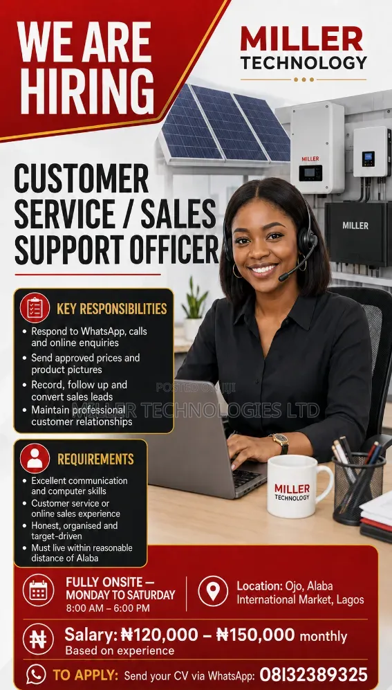 Customer Service/Sales Support Officer
