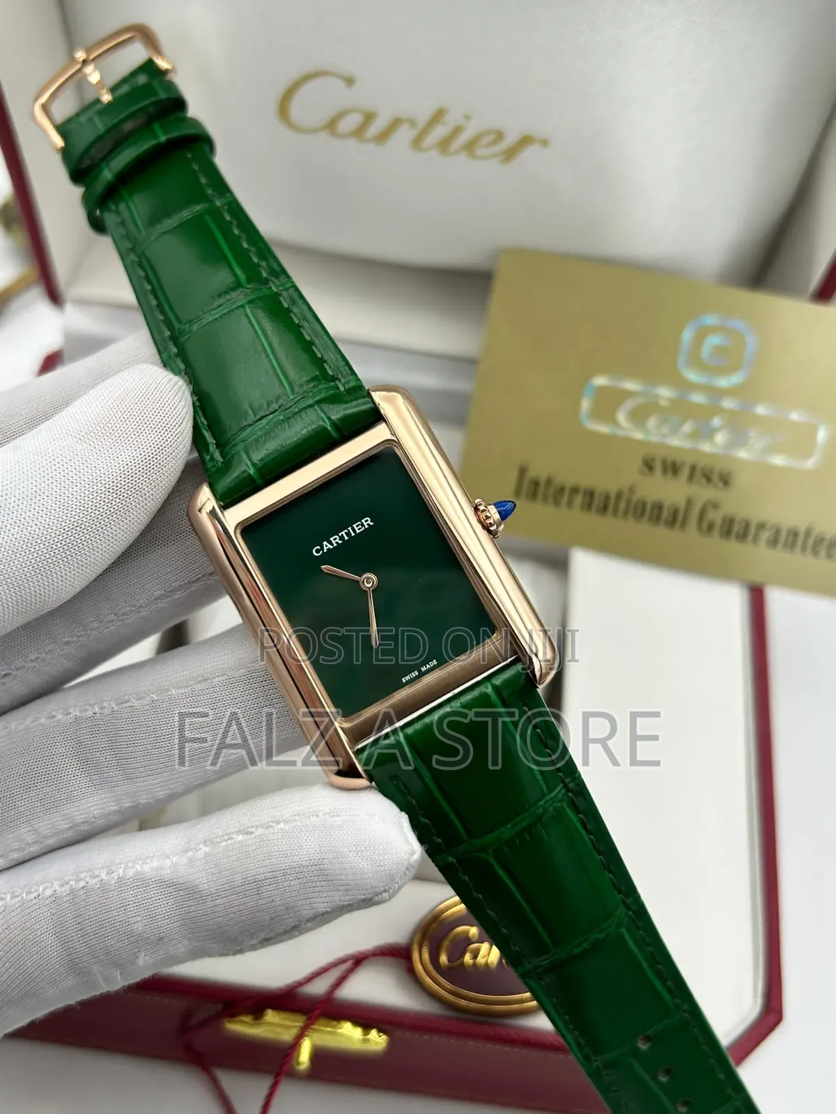 Cartier Tank Leather Wristwatch (Battery Power )