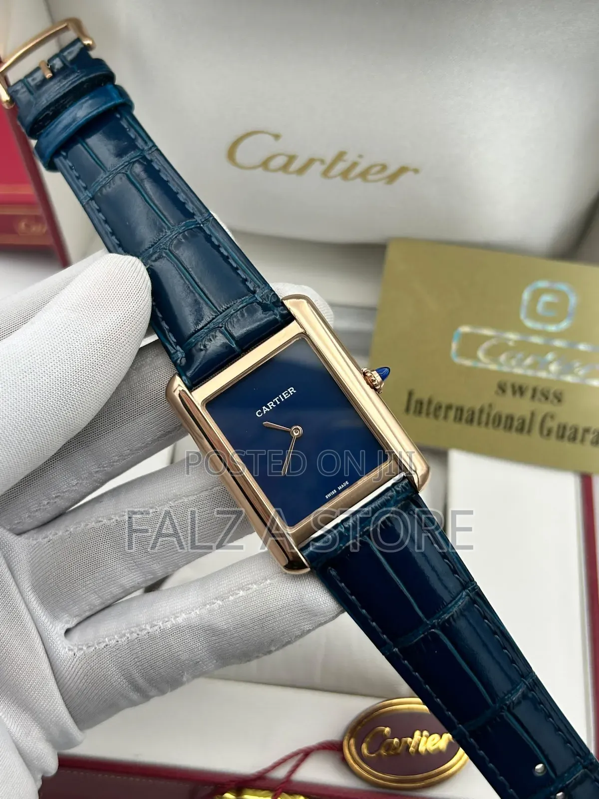 Cartier Tank Leather Wristwatch (Battery Power )