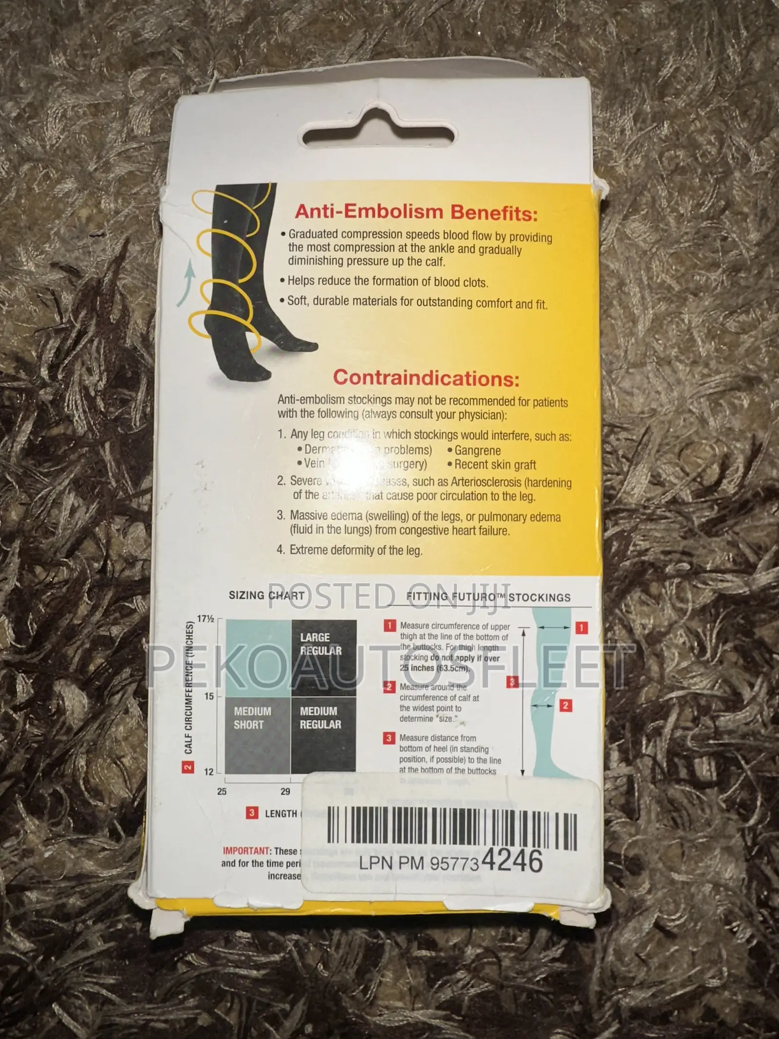 Togo 3M Futuro Medical Compression Anti-Embolism Knee Stocking