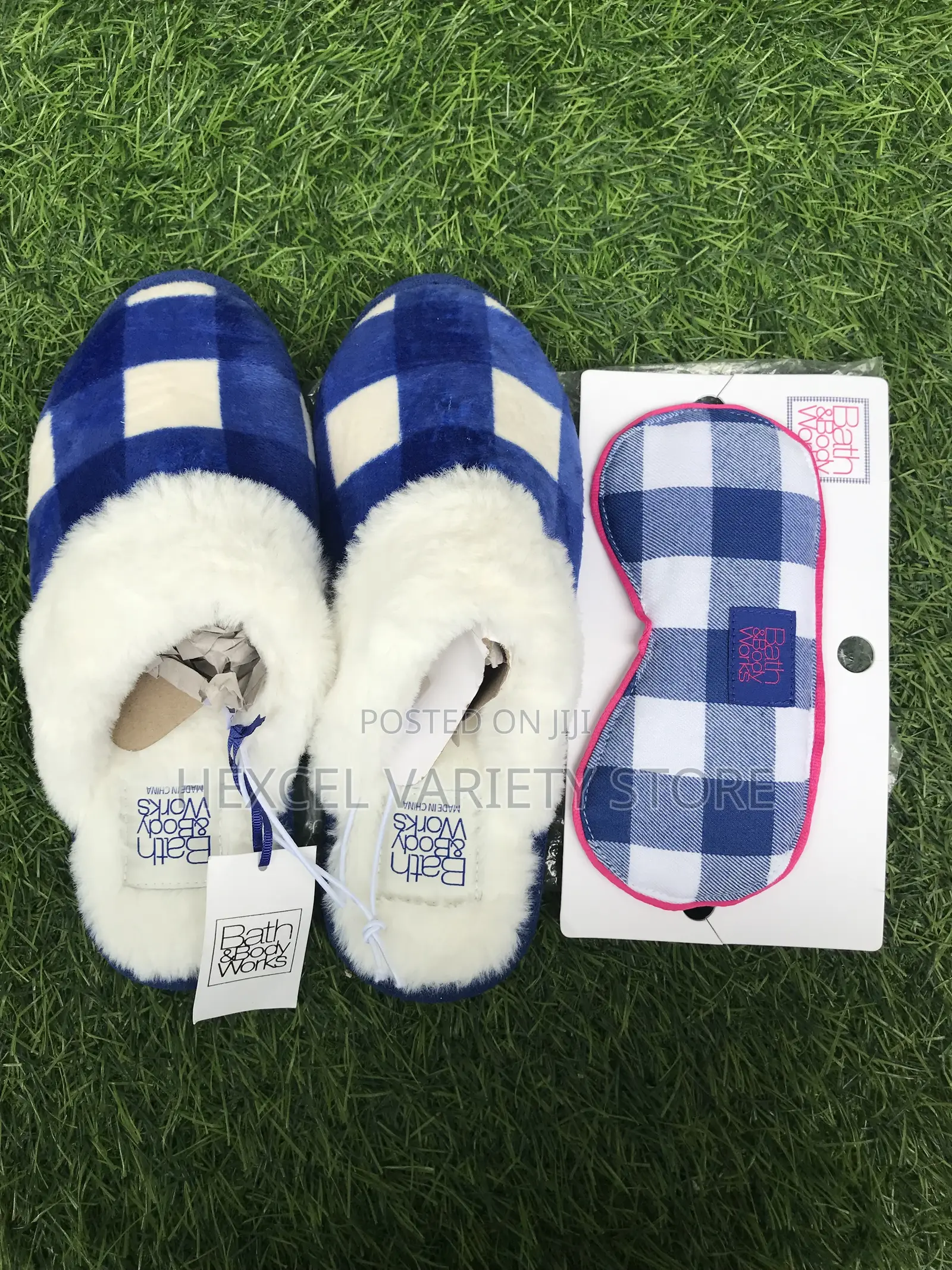 Soft House Slippers With Matching Eye Mask