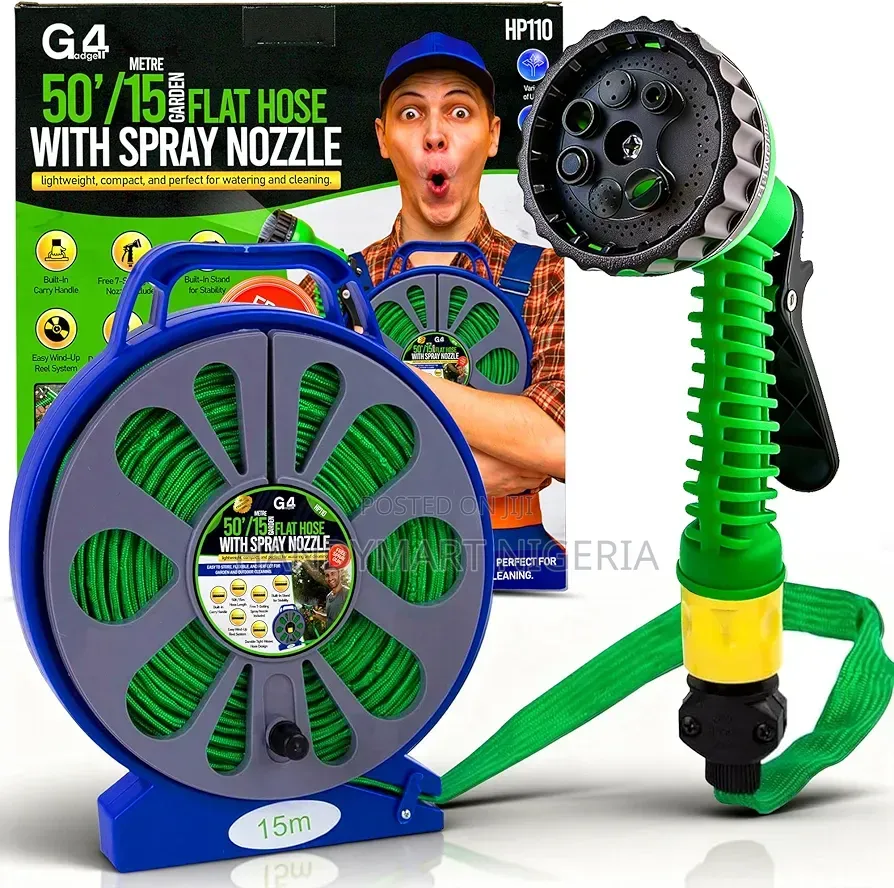 50ft (15 Meter) Lay Flat Garden Hose Kit