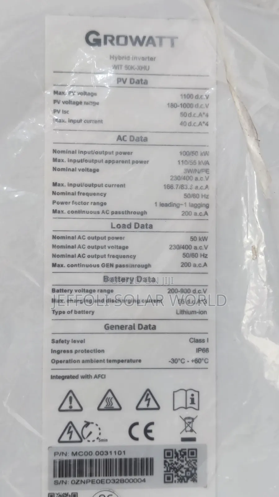 Growatt 50kwh 96v