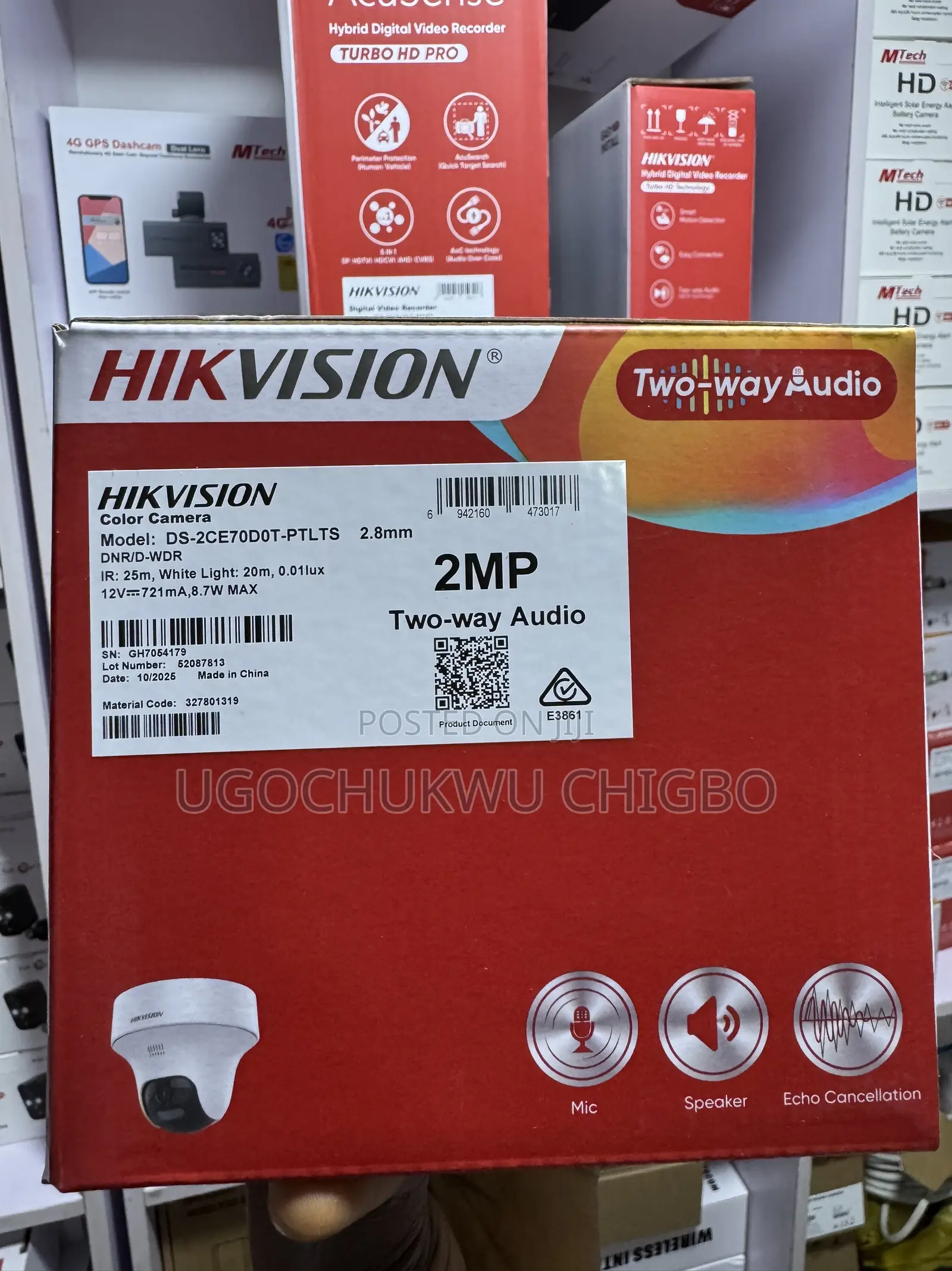 Hikvision DS-2CE70D0T-PTLTS Indoor Pt Two Way Audio Indoor Camera.