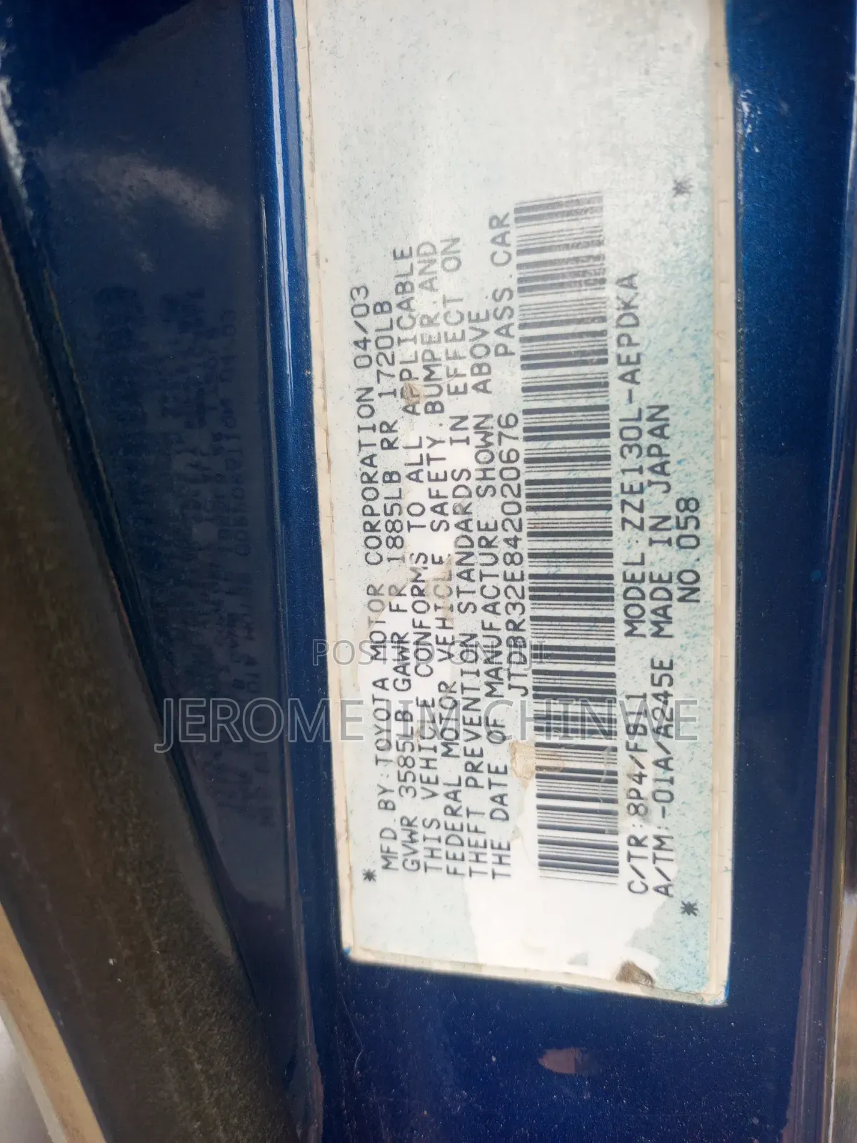 Toyota Corolla 2004 Blue
