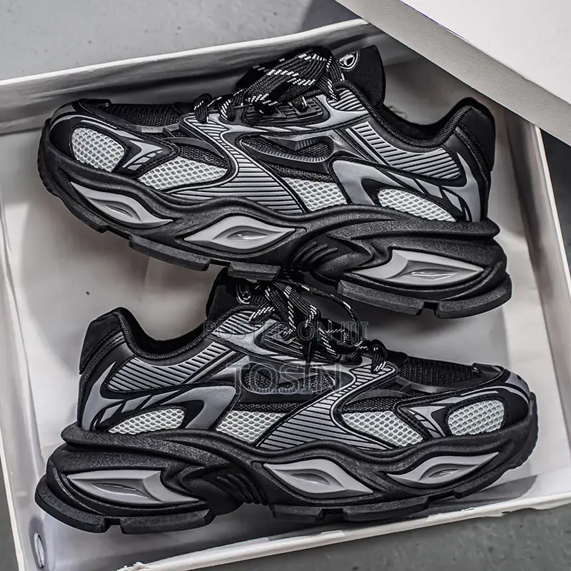 Luxury Black Chunky Sneakers | Unisex Fashion Trainers