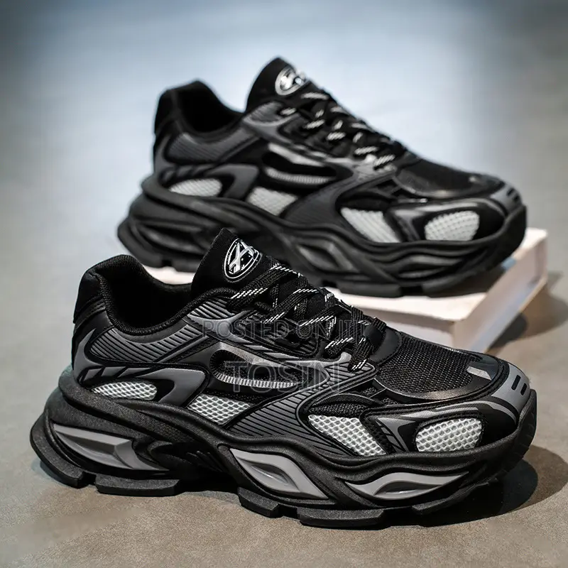 Luxury Black Chunky Sneakers | Unisex Fashion Trainers