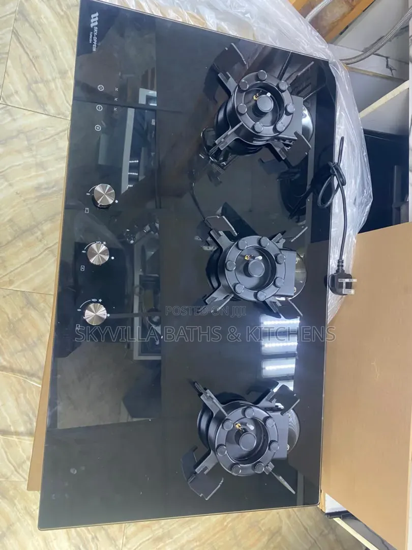 3-Burner Built-in Gas Cooktop, Flip Up
