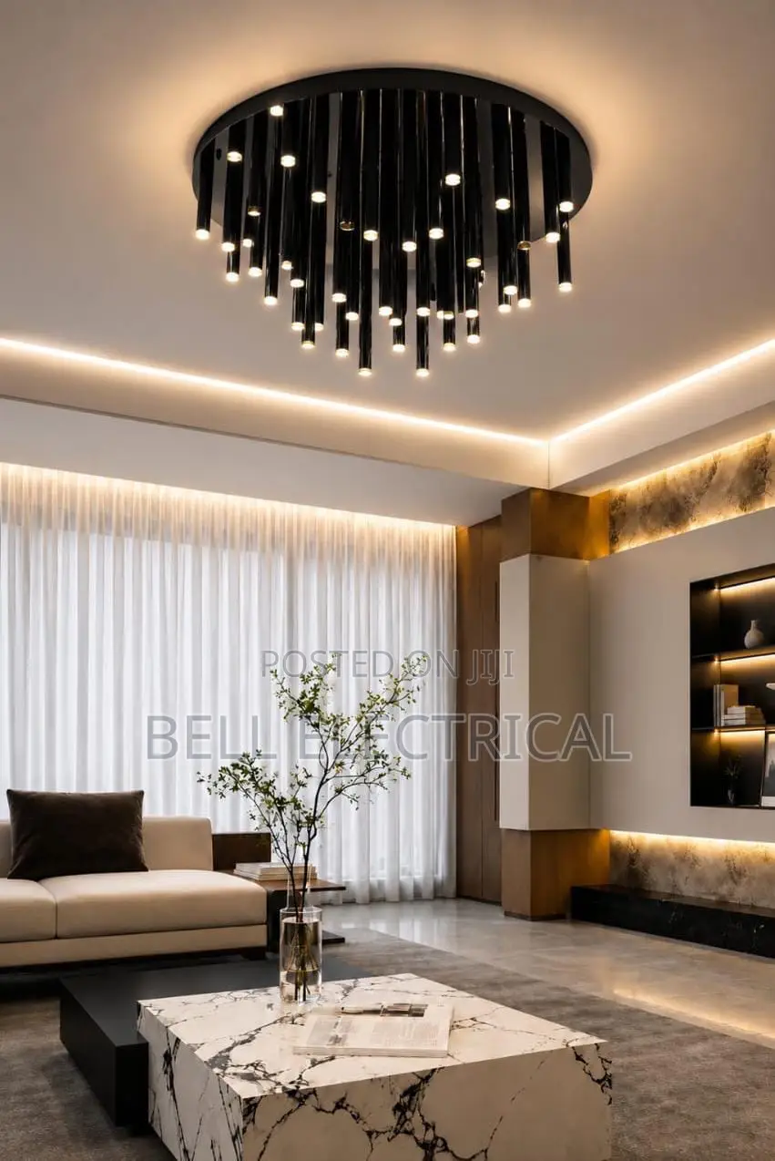 Luxury Gold and Black Chandelier