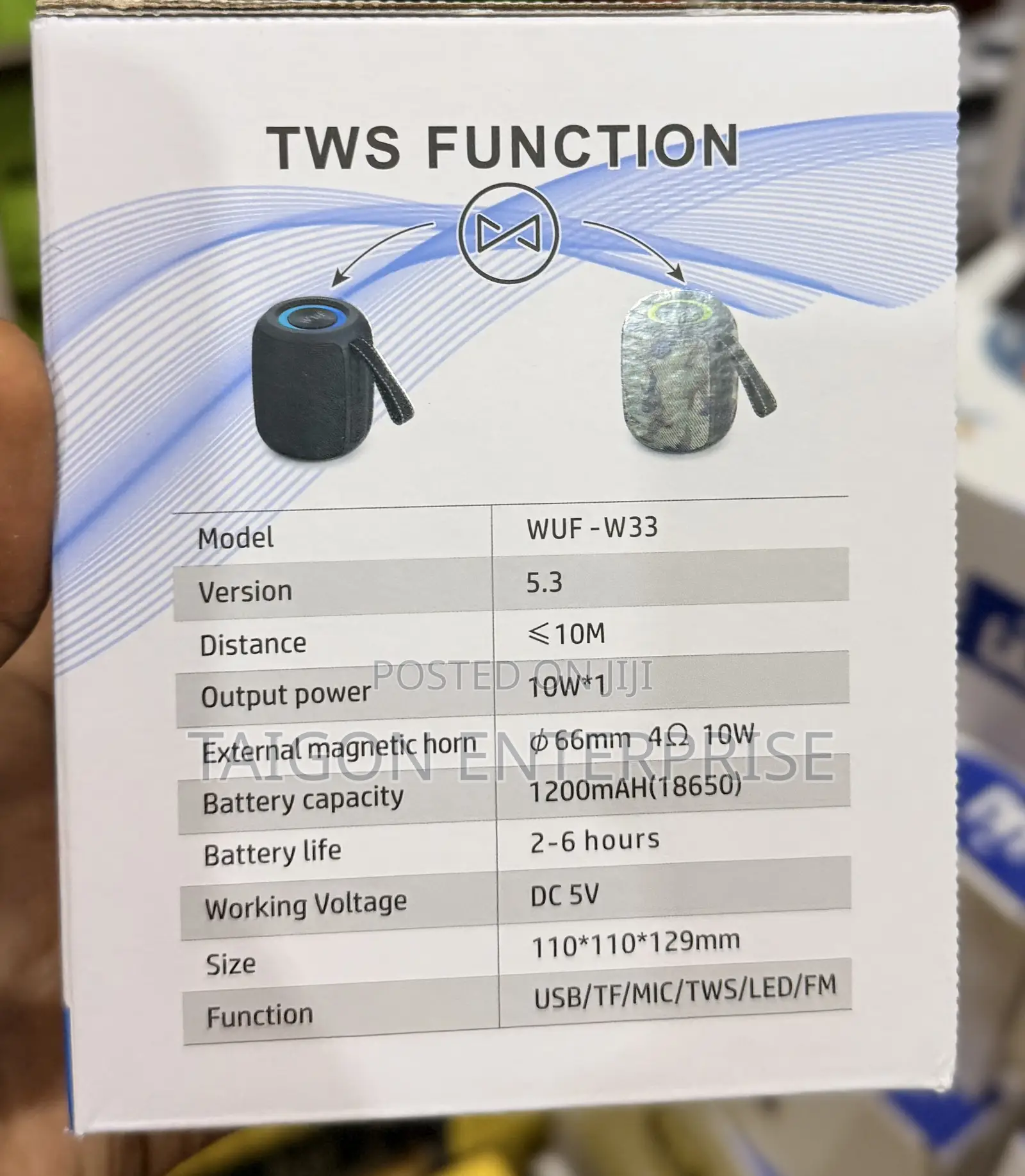 WUF- W33 Wireless Portable Speaker
