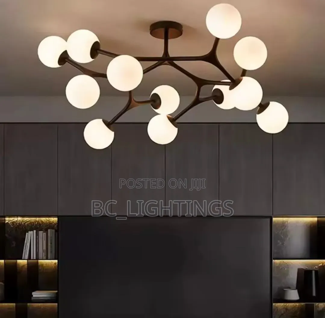 Glass Ball Chandelier for Dining Living Room Center Table Bedroom