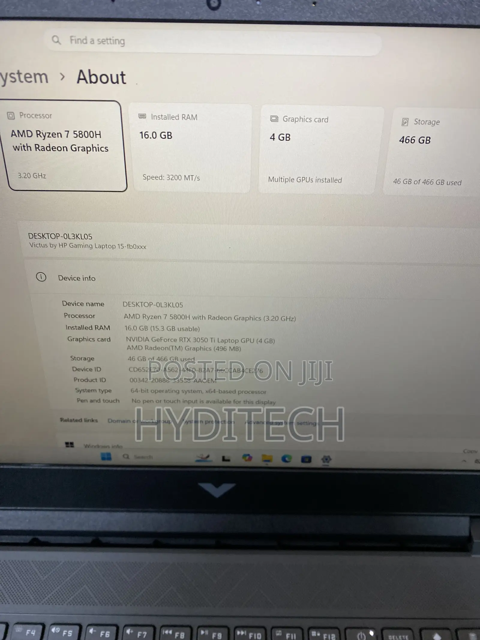 Laptop HP Victus 15 16GB AMD Ryzen 7 SSD 512GB