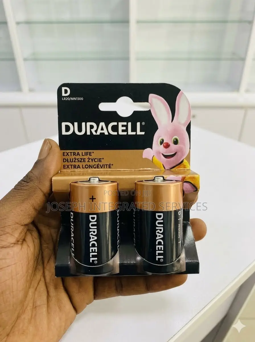 Two Duracell D Size (LR20/MN1300) Alkaline Batteries.