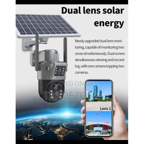V380 Pro Dual Lens PTZ Solar Camera 5.0mp