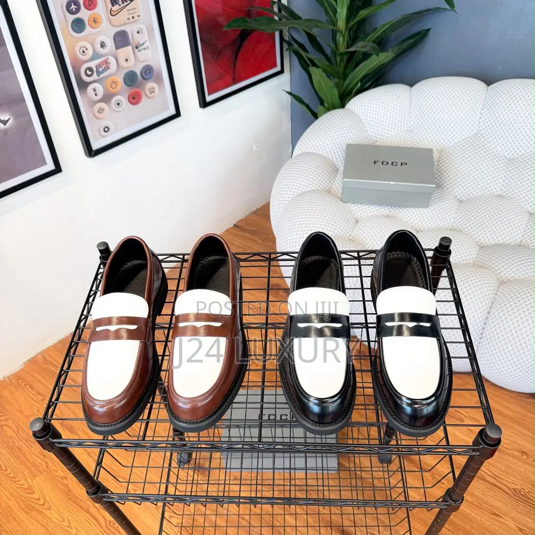 Two Tone Leather Loafers Two Colors