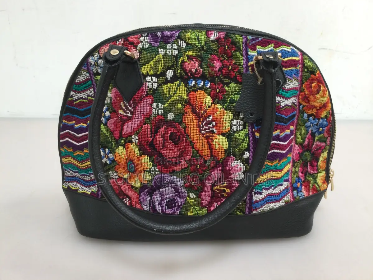 Handmade Huipil Leather Womens Handbag