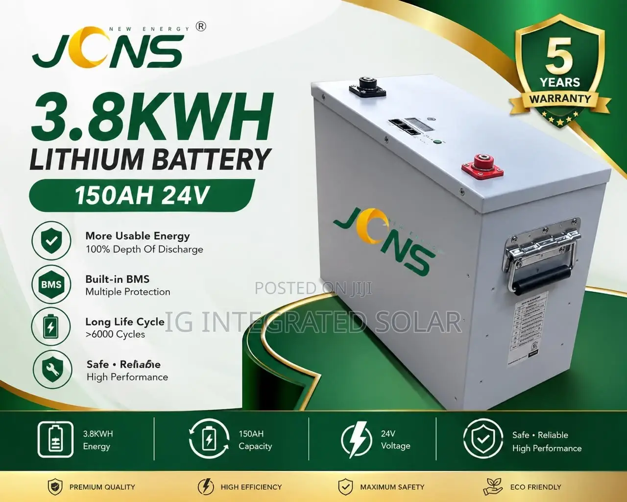 3.8kwh Lithijm Battery 24v System With 150A LiFePo4 Battery