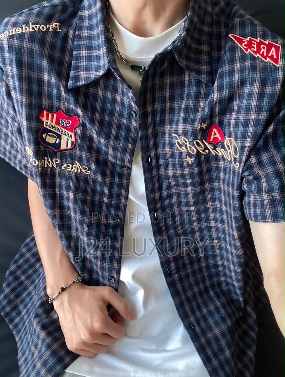 Ice Cream S/S Patch Plaid Shirt