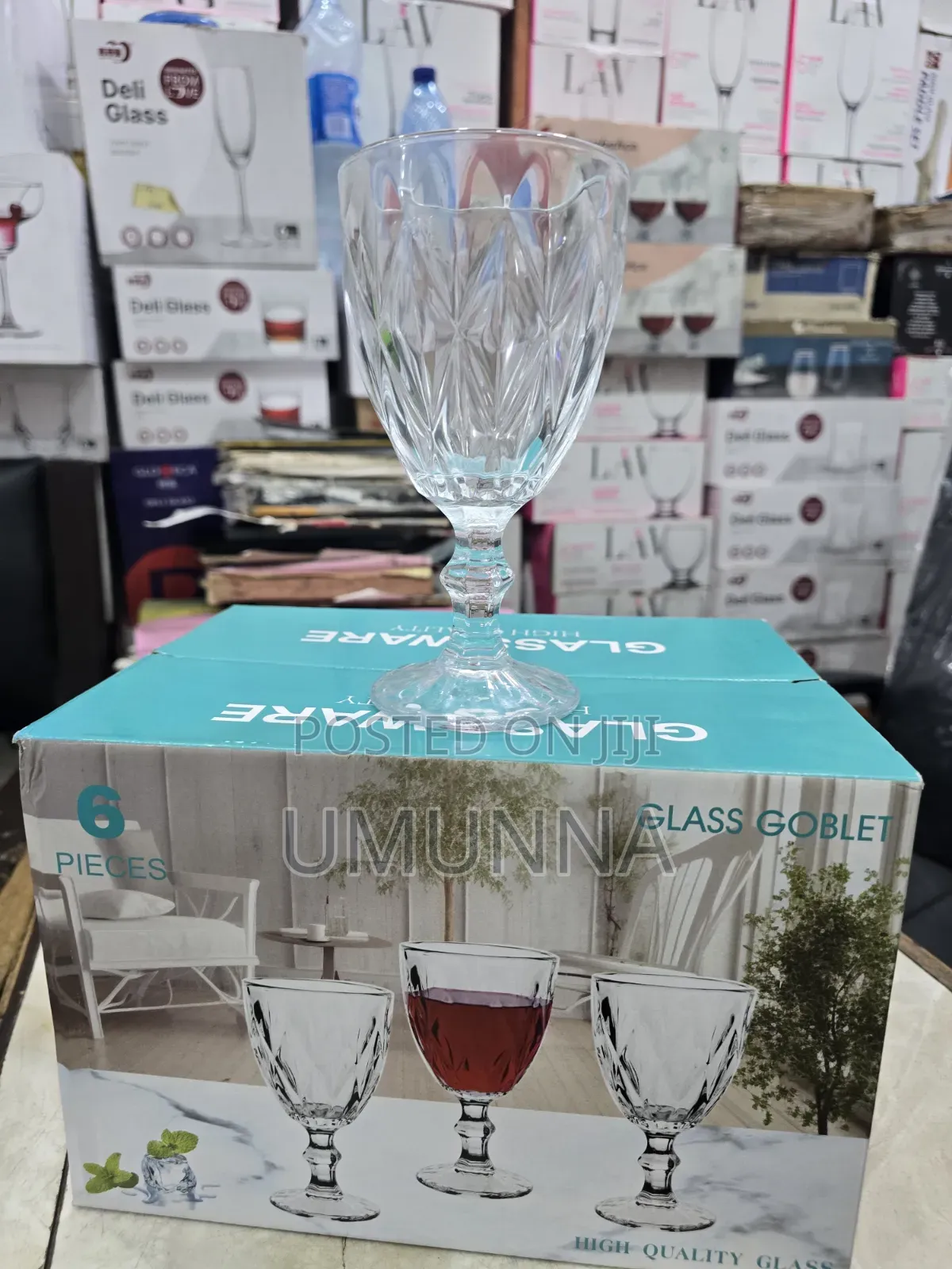 6pc Glass Goblet