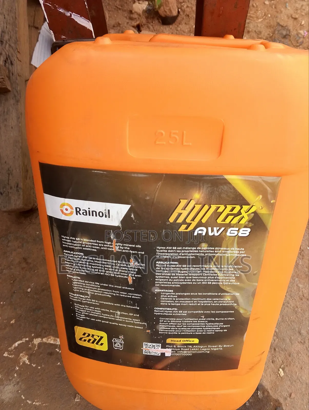 Rain Oil 25L Hydraulic Hyrex
