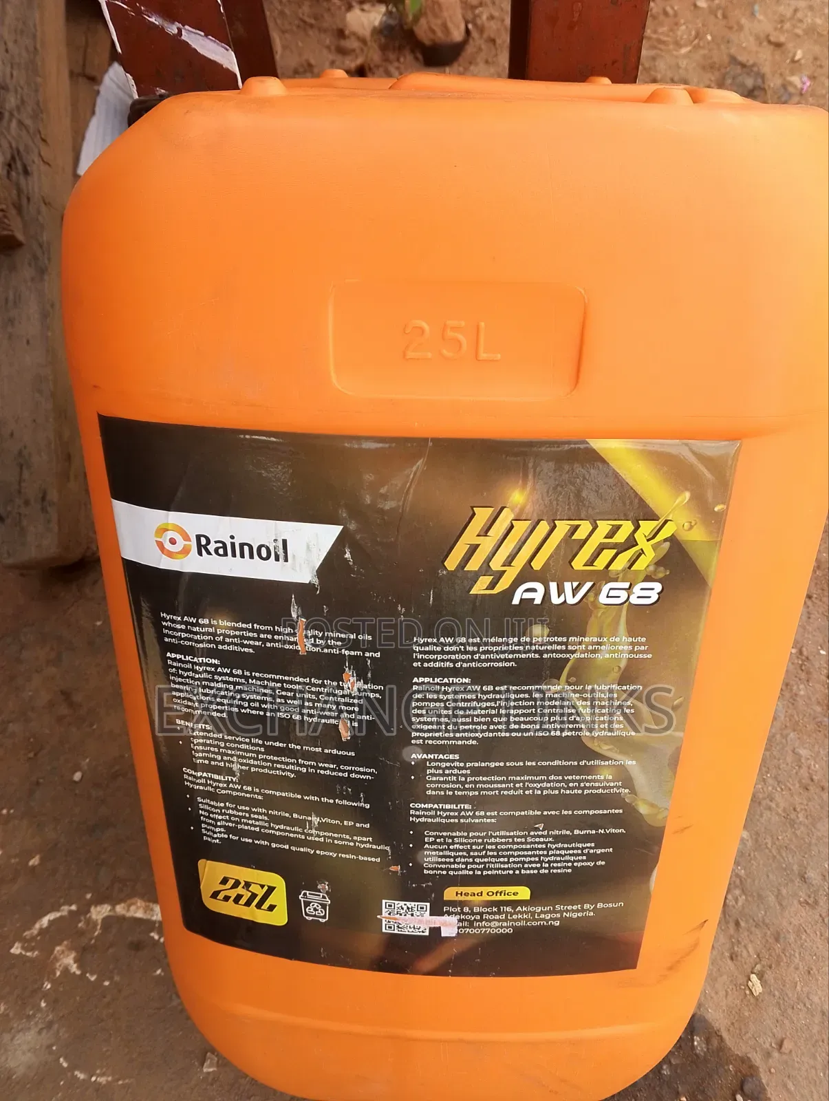 Rain Oil 25L Hydraulic Hyrex