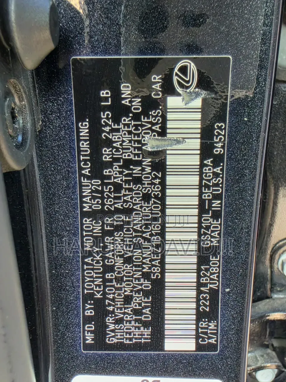 Lexus ES 2020 Black