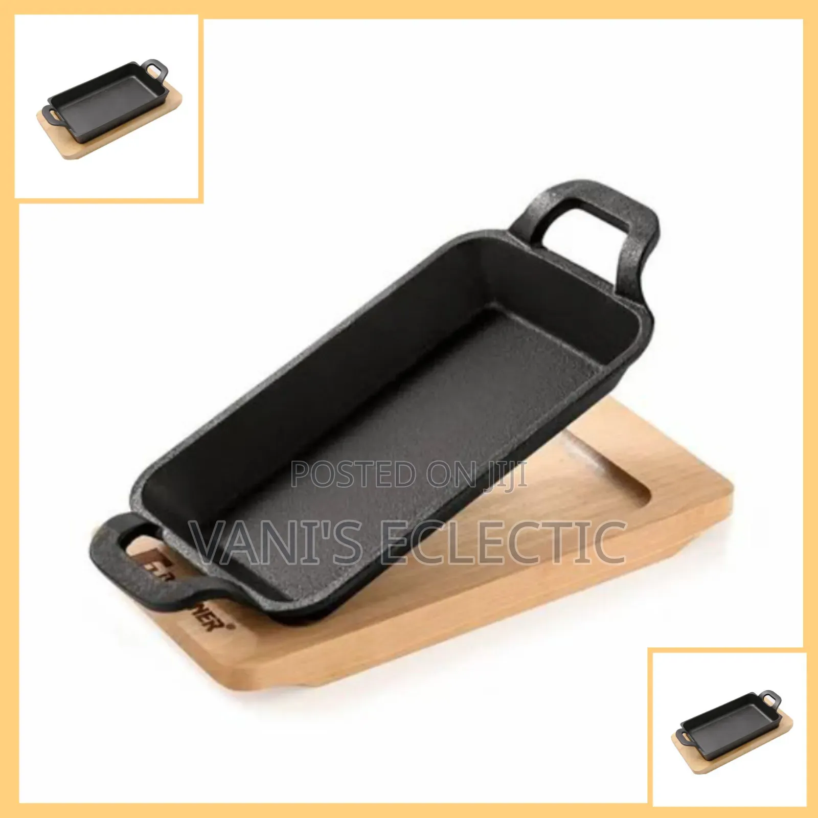 Rectangular Cast Iron Deep Sizzling Pan