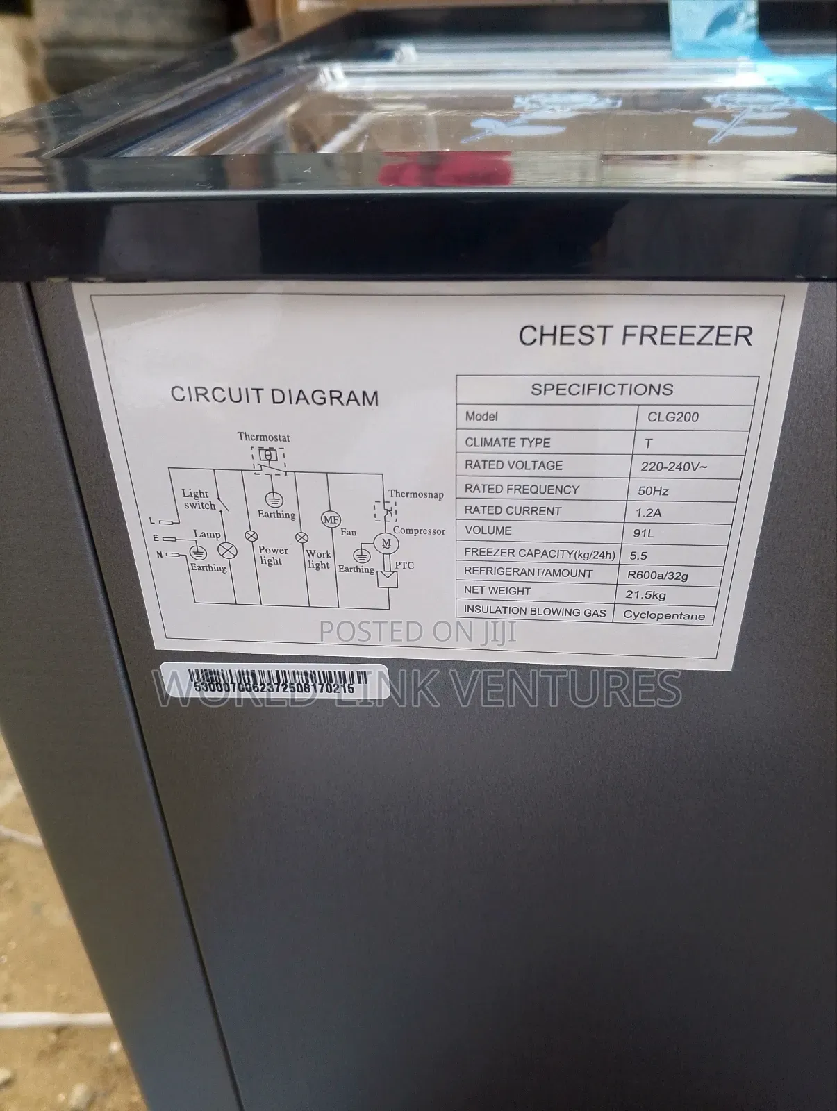 LG Chest Freezer With Sliding Glass Door, Key Lock