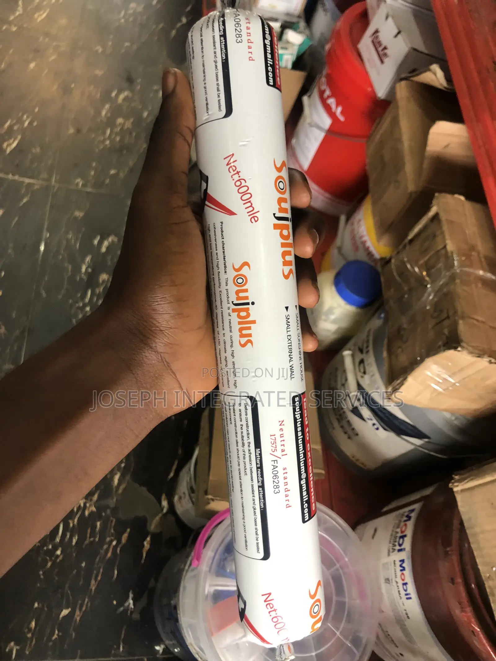 600ml Sausage Tube of Soujplus Weather Sealant.
