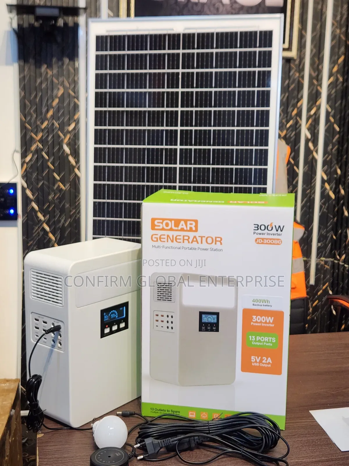300W Emergency Solar Generator With 50W Panel DC Bulb