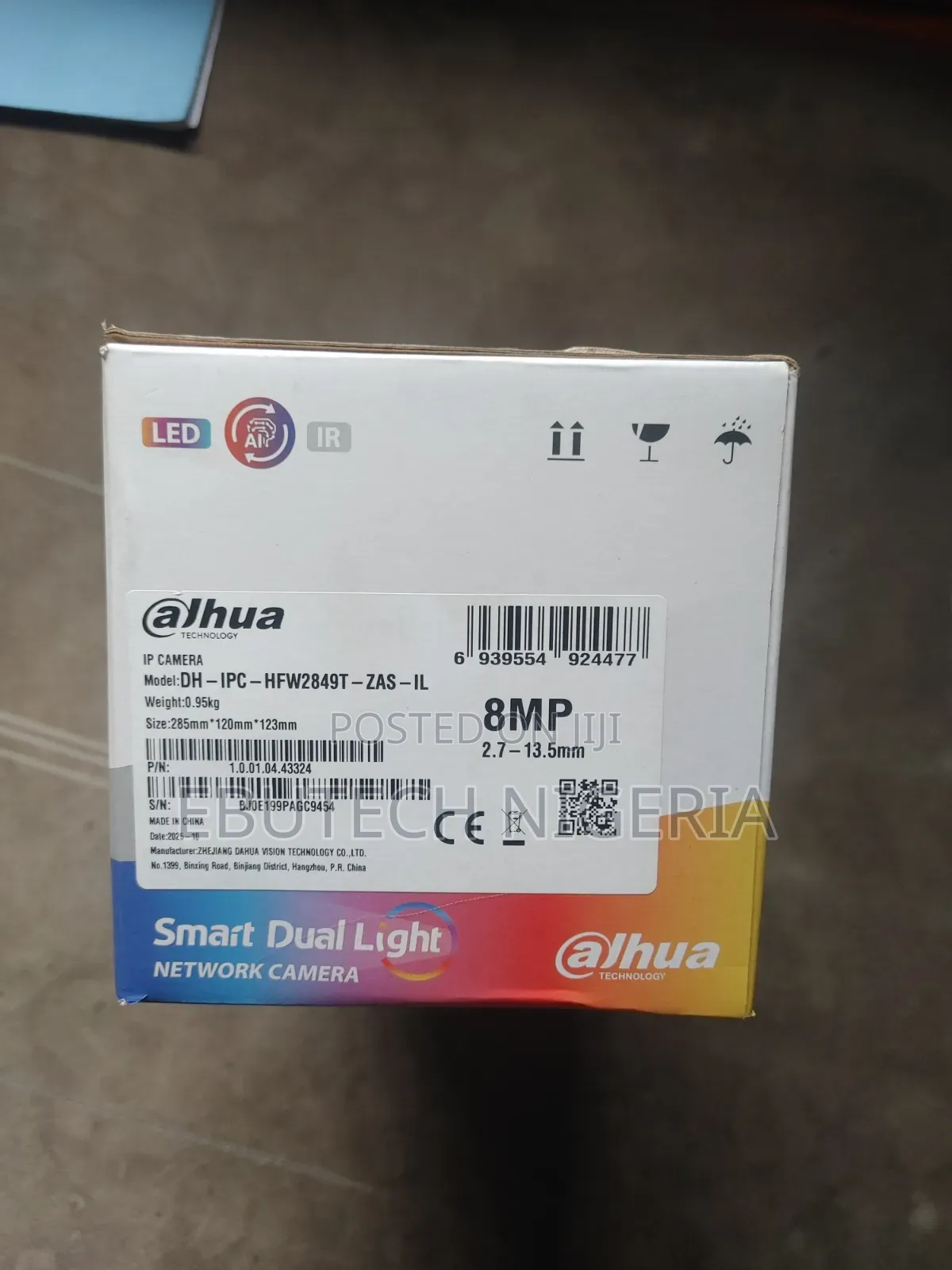 Dahua IPC-HFW2849T-ZAS-IL Black 8MP Smart Dual Light Vari-Focal Bullet
