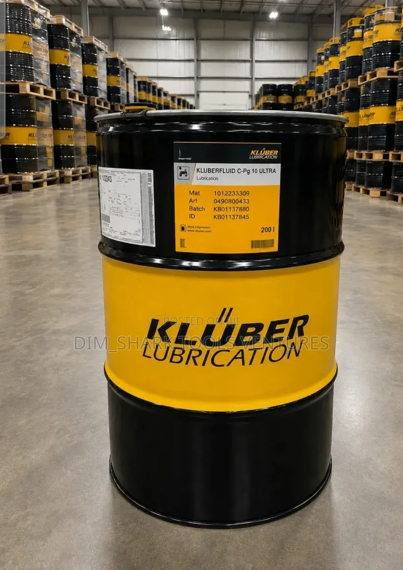 Industrial 200-Liter Drum of KLUBERFLUID C-Pg 10 ULTRA Lubrication