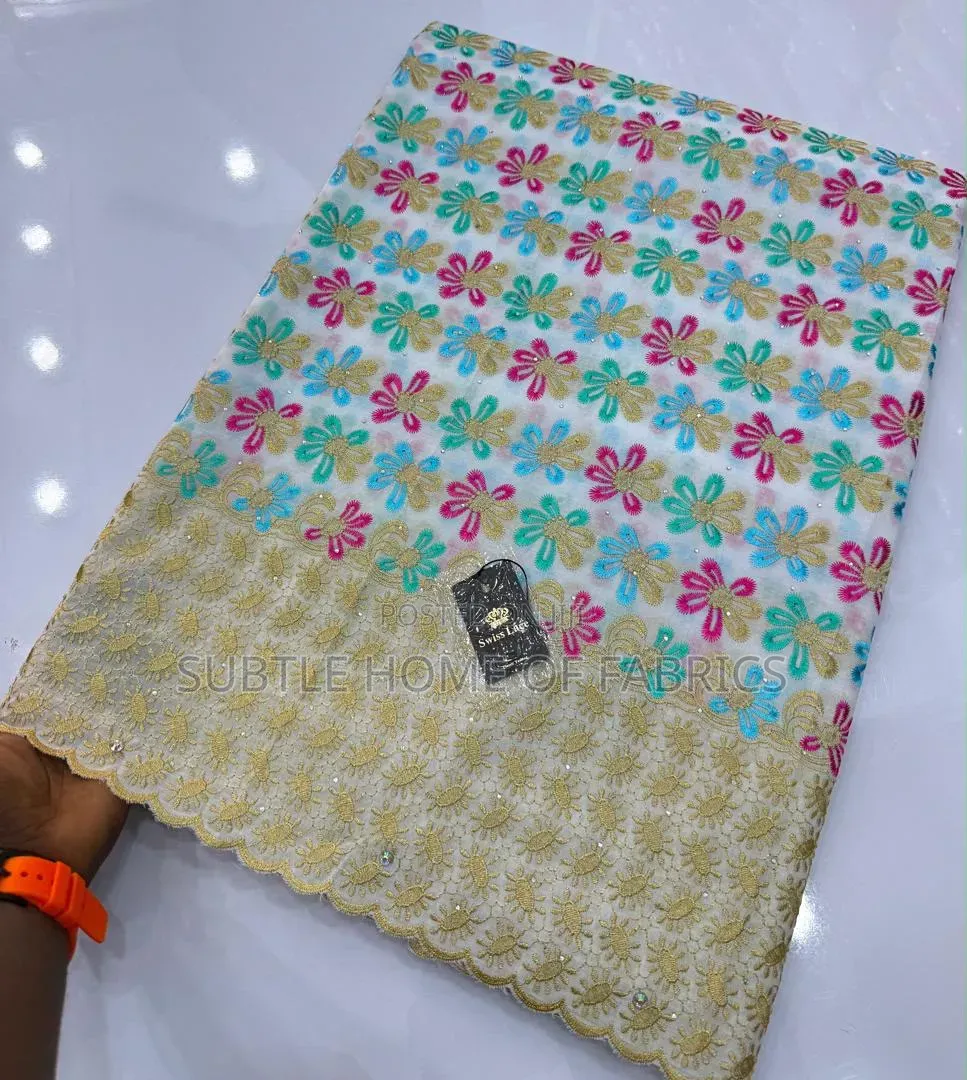 Luxury Voile LaceFabric–Premium Quality With Elegant Borders | 5 Yards