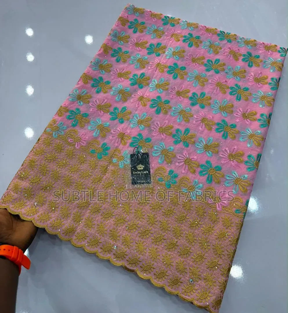 Luxury Voile LaceFabric–Premium Quality With Elegant Borders | 5 Yards