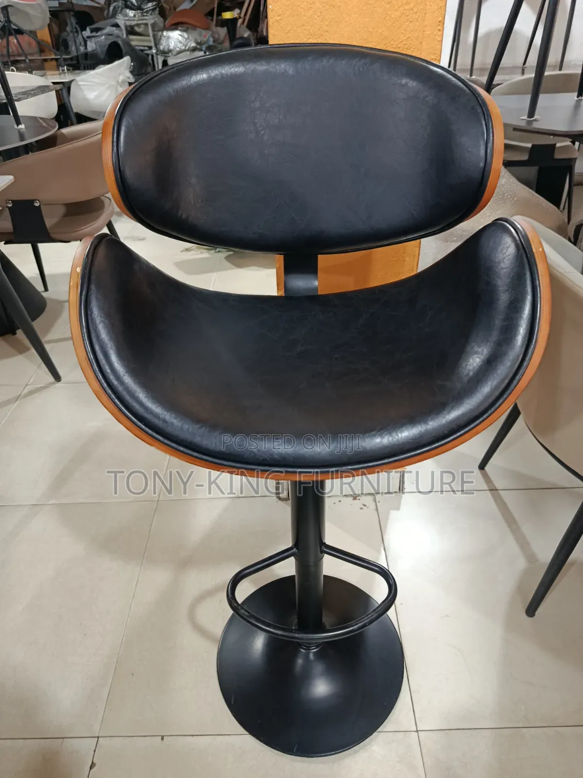 Luxury Adjustable Bar Stools Swivel Faux Kitchen Chairs With Metal Leg