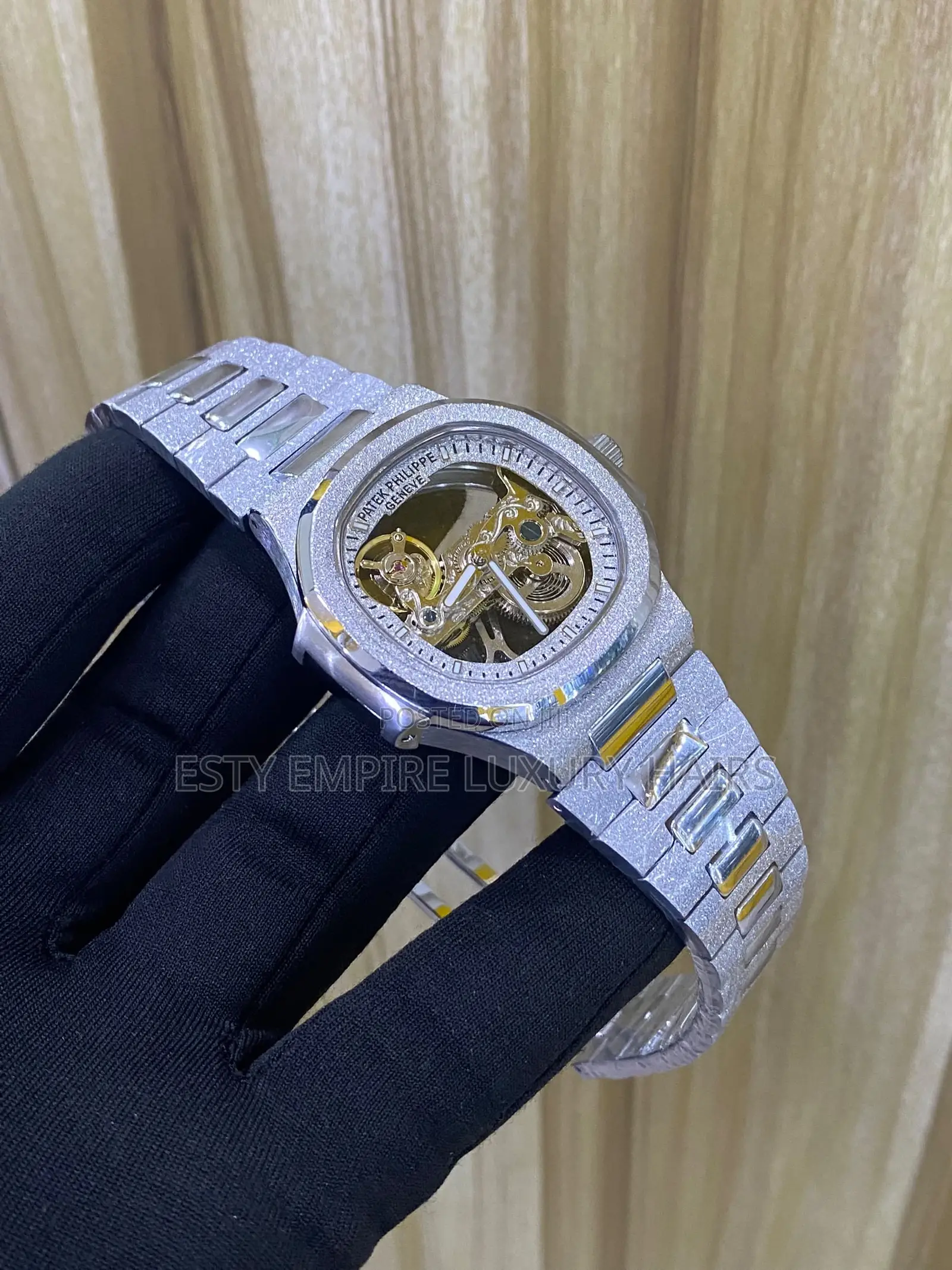 High Quality Luxury Patek Sand Stone Full Skeleton