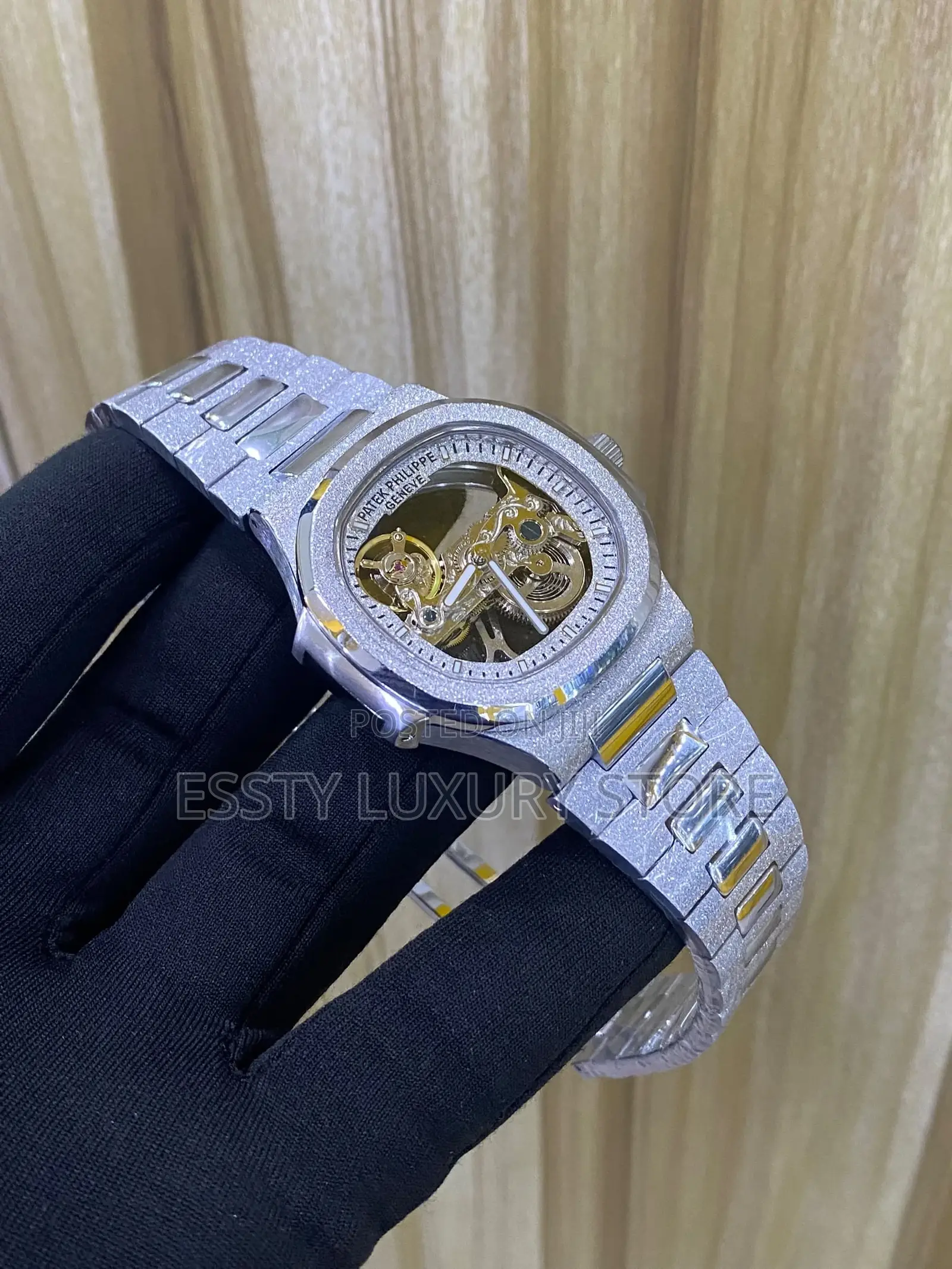 High Quality Luxury Patek Sand Stone Full Skeleton