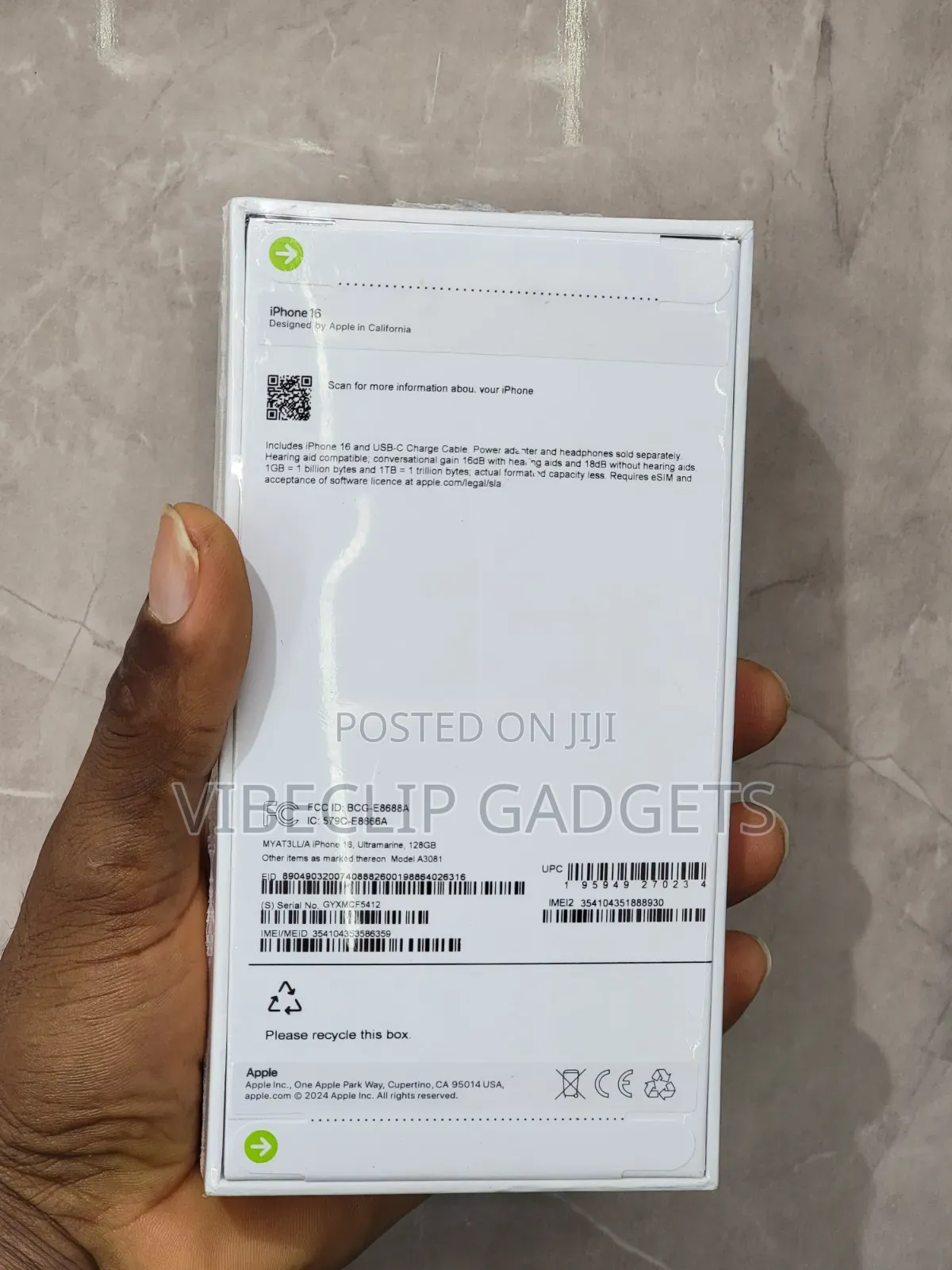 New Apple iPhone 16 128 GB Blue