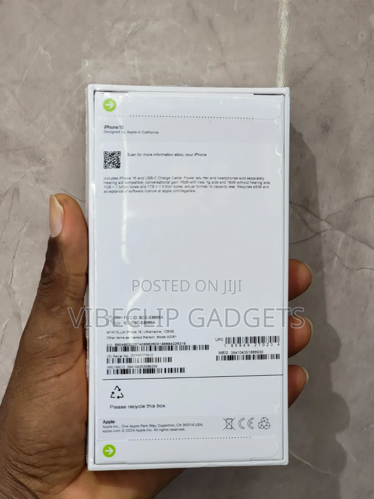 New Apple iPhone 16 256 GB Blue