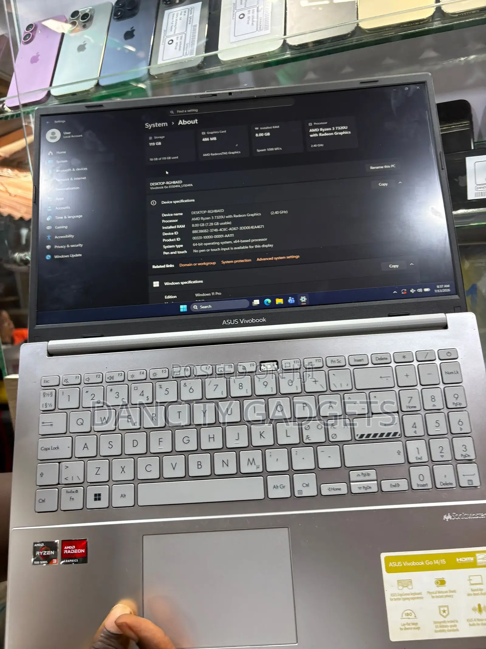 Laptop Asus Vivobook Go 15 8GB AMD Ryzen 3 HDD+SSD 128GB