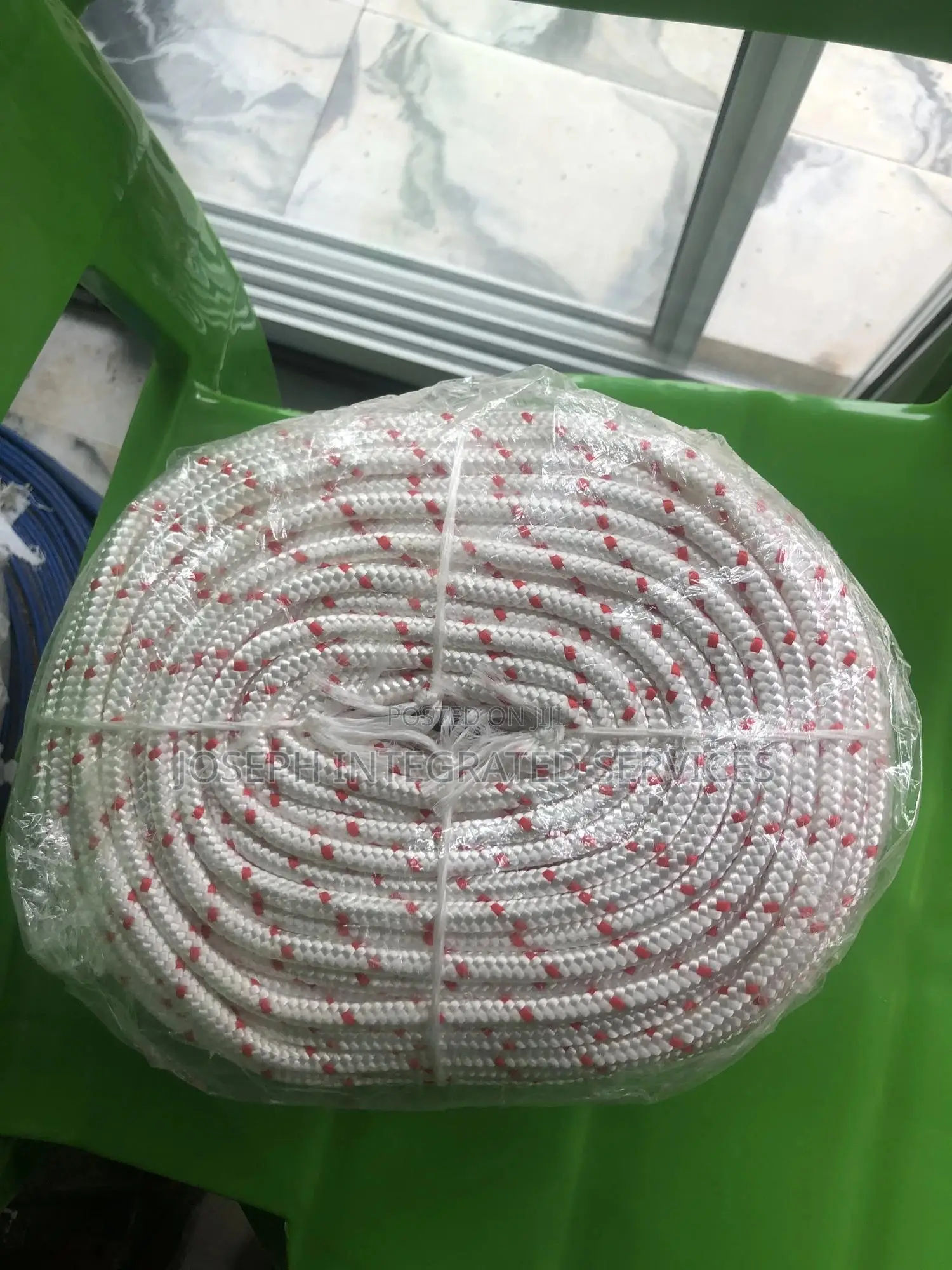 8mm X 50mtrs a White, Double-Braided Polyester Rope
