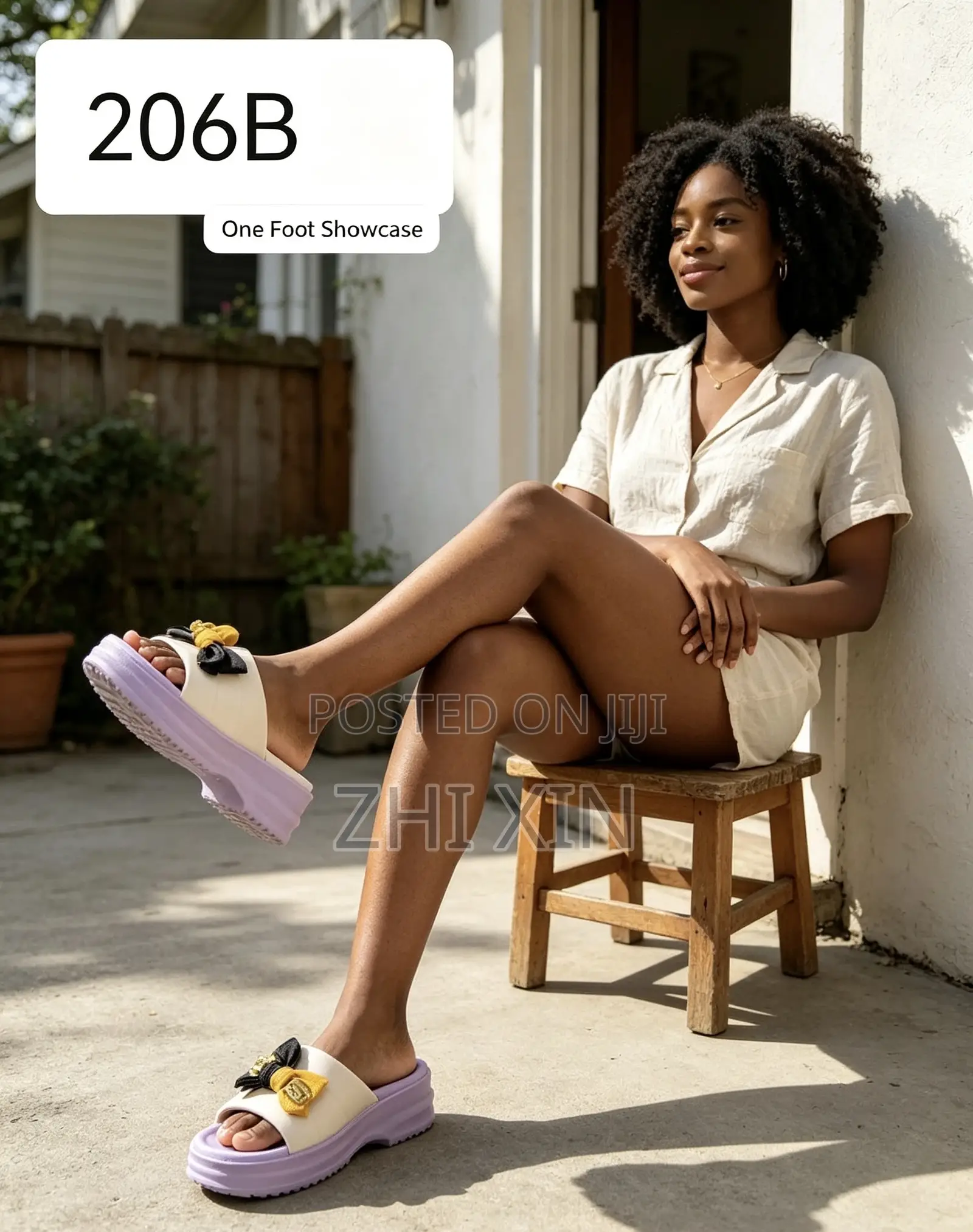ZHIXIN 206B Bow Decor Women’s Platform Slides