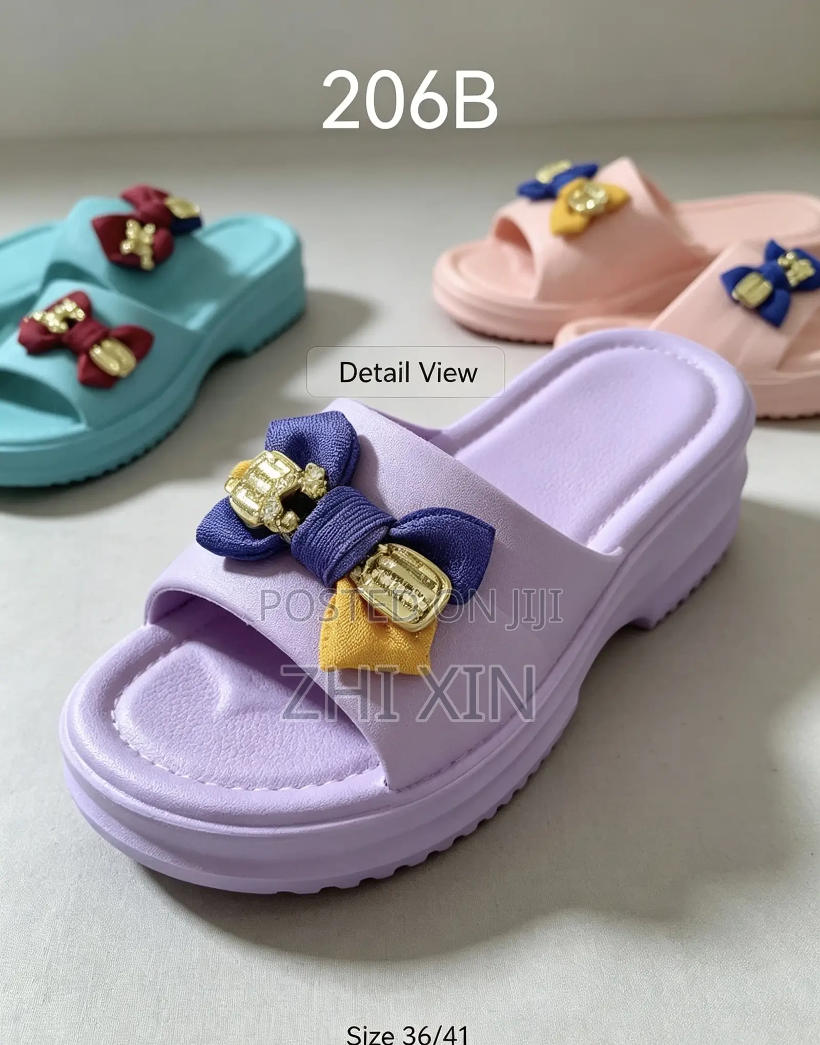 ZHIXIN 206B Bow Decor Women’s Platform Slides