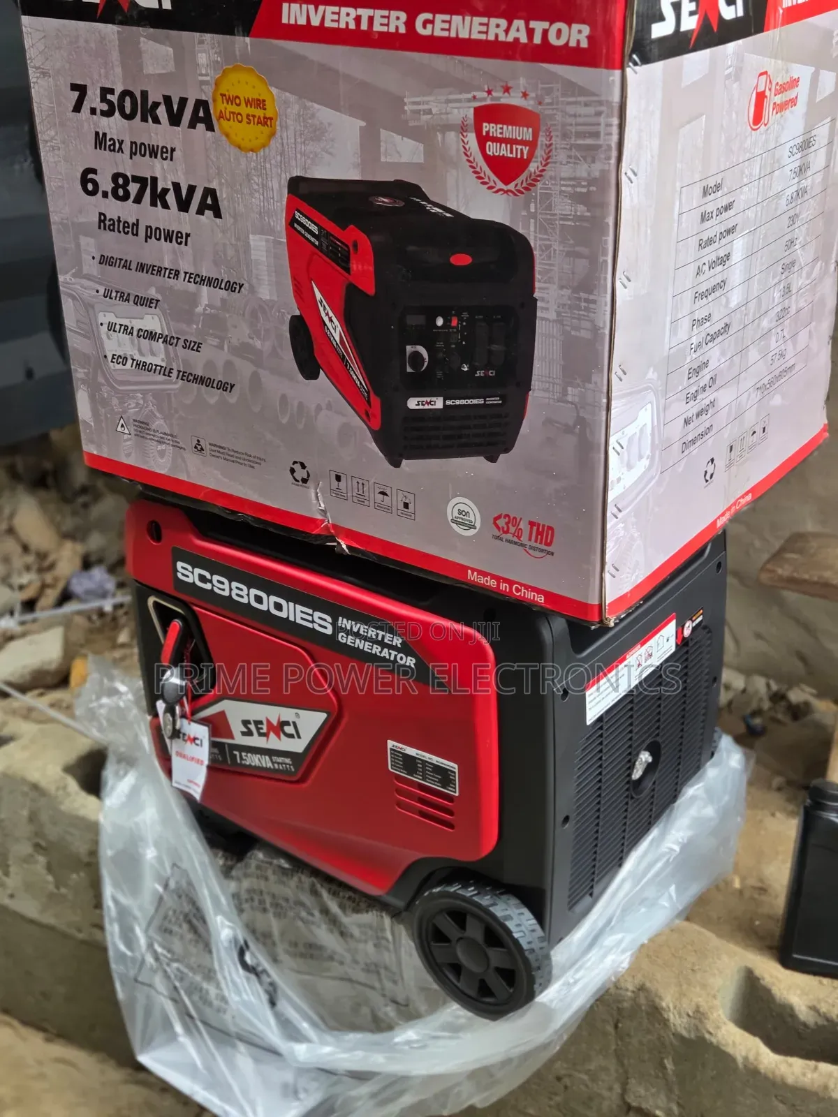 Senci 7.5kVA Durable Petrol Generator With Clean Power Output