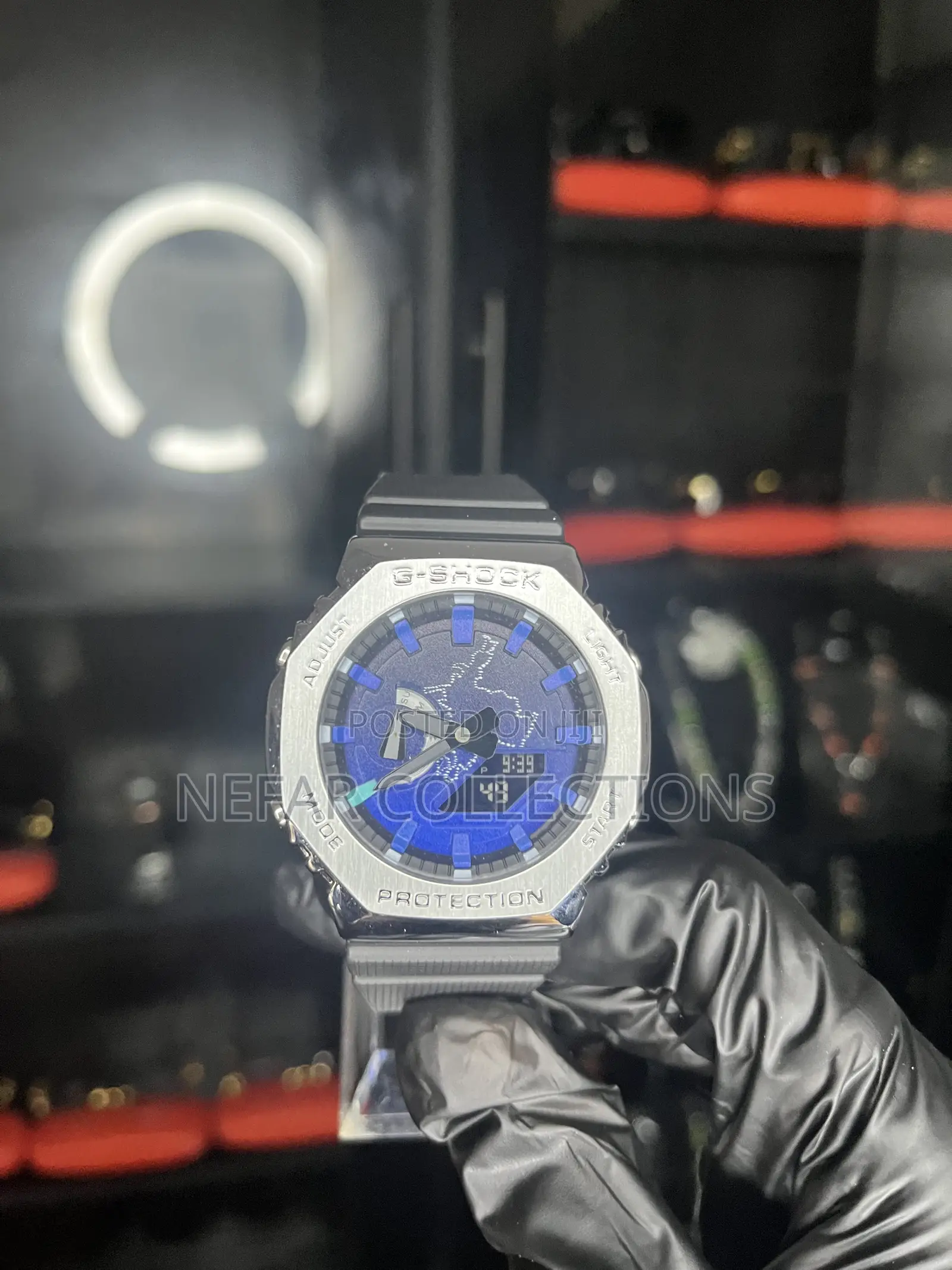 Casio G-Shock GA-2100 Wristwatch - Black, Silver Blue