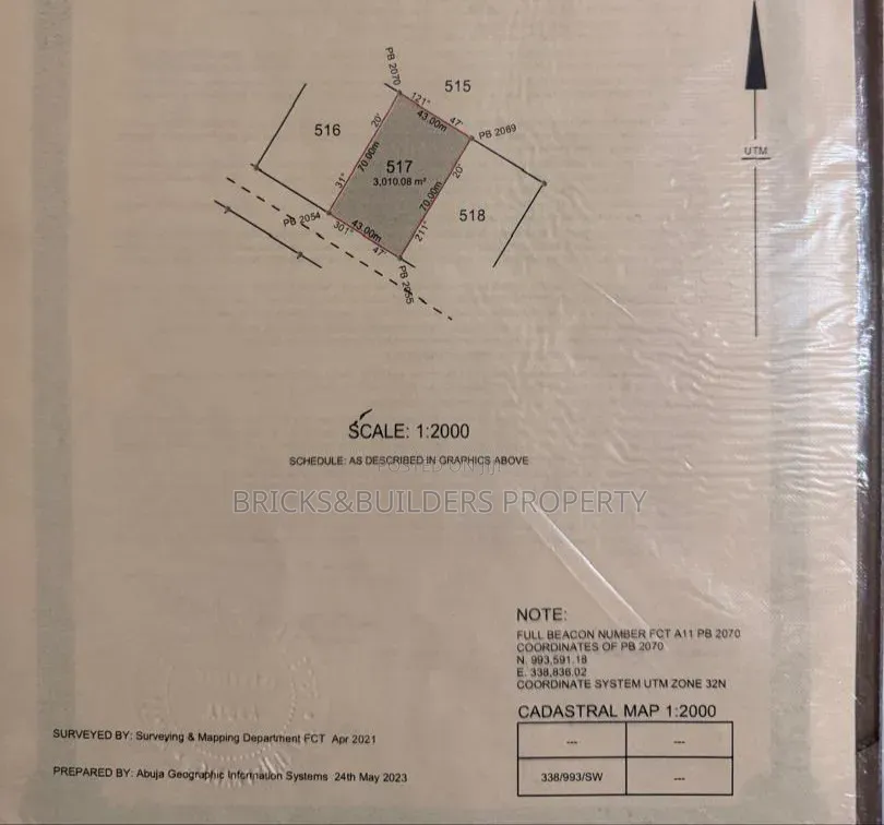 Residential Plot for Sale in Guzape II Abuja C of O 3010 SQM